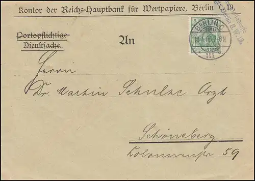 70 Germania EF Brief Kontor der Reichshauptbank für Wertpapiere BERLIN 18.4.05