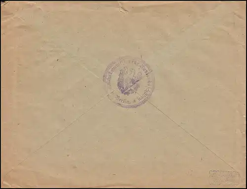 66a Dienstmarke als EFauf Brief ZEHLENDORF (WANNSEEBAHN) 11.7.1921, BPP gepüft