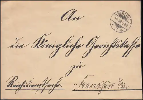 Affaire Reichsservicedienst Office des affaires étrangères BERLIN 4.4.1899 vers Francfort/Main 4.4,99