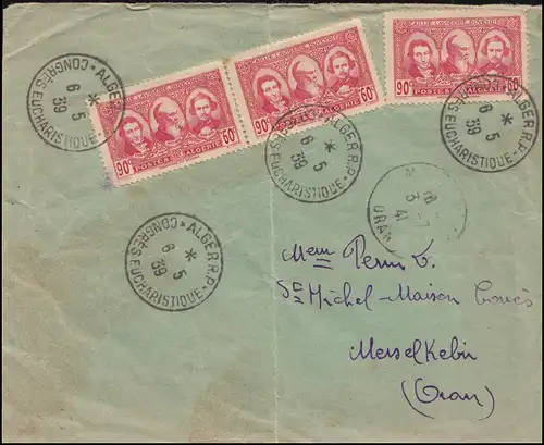 Algerien 155 Sahara-Pioniere Brief SSt ALGER Konferenz 6.5.39 nach Mers-el-Kebir