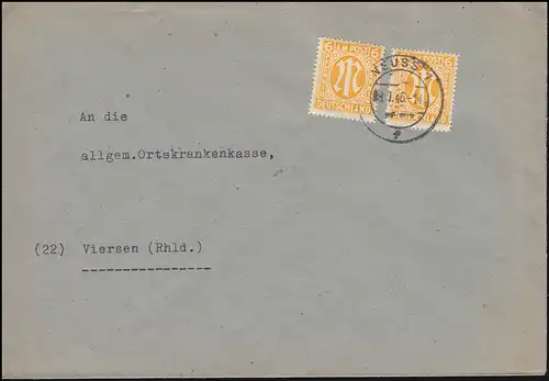 13 AM-Post 6  Pf. als MeF auf Brief NEUSS 8.1.46 an die AOK in Viersen