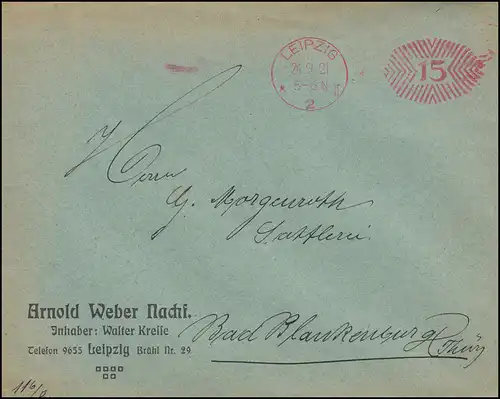 AFS Arnold Weber Nachf. Walter Kresse Drucksache LEIPZIG 24.9.1921