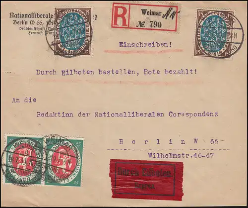 107+108+109 Nationalversammlung Briefstück WEIMAR-NATIONALVERSAMMLUNG 19.7.1919