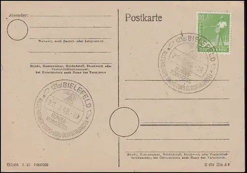 Allgemeiner Radio-Bund Deutschlands e.V. SSt BIELEFELD Bundeskongress 20.3.1948