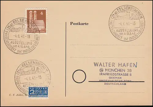 Gewerkschaftstag der Post 1949 SSt STUTTGART-BAD CRANNSTATT DPG 30.6.49 auf PK