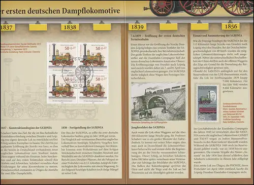 3027 Tag der Briefmarke: 175 Jahre Dampflokomotive SAXONIA - EB 5/2013