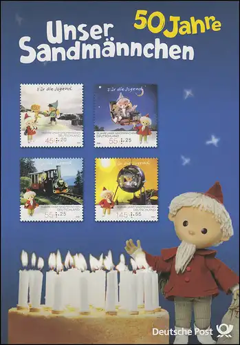 2748-2751 Unser Sandmännchen - EB 4/2009 - Gedenkblatt mit Original-Marken