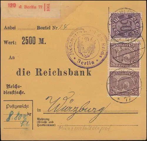 Affaire 29+33 timbres Cartes colis Portefeuille de pièces en métal Berlin 18.8.20