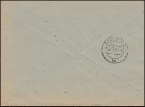 Feldpost Panzer-Remplacer-Direktung 35 R-Bf. BAMBERG 24.12.43 au RKPA à Berlin