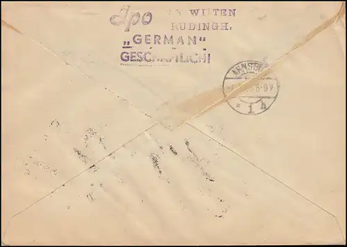 3+6+12 Pf. amerik.+ engl. + dt. Ausgabe MiF R-Brief WITTEN-RÜDINGHAUSEN 29.4.46