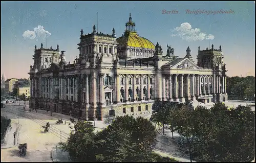 AK Berlin Reichstagsgebäude BERLIN-STEGLITZ 23.9.1915 nach Rheydt / Rheinland