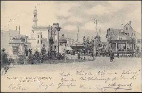 AK Exposition industrielle et commerciale DUSSELDORF CAIRE, SSt ACTION 18.8.1902