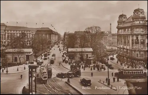 Carte de Berlin Potsdamer et Leipziger Platz, 9.12.1927