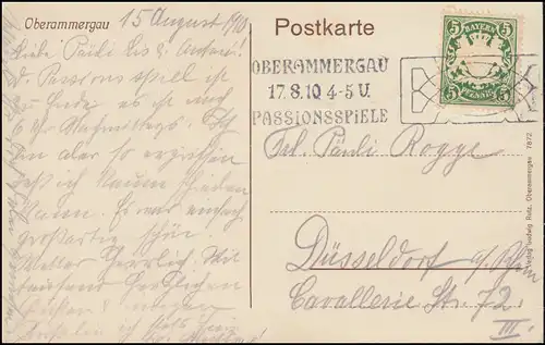 AK Oberammegau Maison de l'acteur du Christ, Jeux de promotion O Passion 17.8.1910