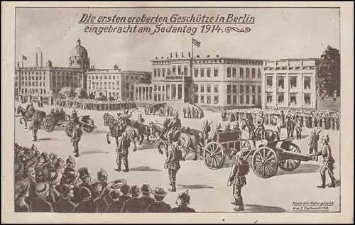 Feldpost Kriegs-AK Die ersten eroberten Geschütze in Berlin, GERSFELD 6.5.1915