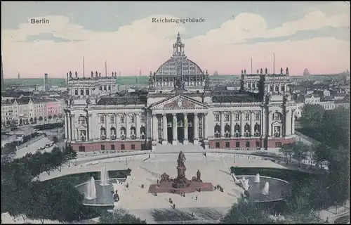 AK Berlin Reichstagsbähmeum mit 85I EF BERLIN W 35 l - 19.11.1908 vers Dresde