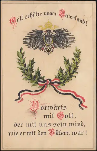 Propaganda-AK Dieu protège notre patrie ! VASTORF (Cr. LÜNEBURG) 26.5.1918