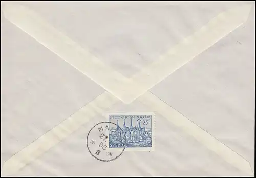 Schweden 220IIA + 220IIAI + 220IIB Postsparkasse mit 383 Brief MALMÖ 27.1.1955