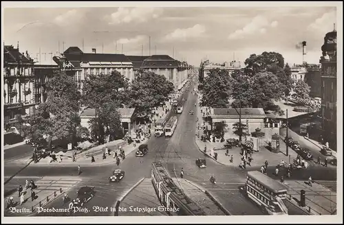 Carte de Berlin Potsdamer Platz / Vue sur la Leipziger Straße, 7.10.1938