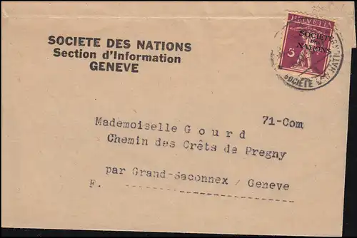Société des Nations (SDN) 16x Tellknabe EF sur bande de bandes de roulement locale GENF 15.12.1930