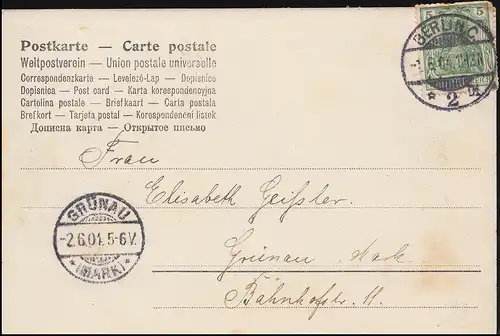 Ansichtskarte Berlin - Landtagsgebäude, BERLIN C 2 - 1.6.1904 nach GRÜNAU 2.6.04