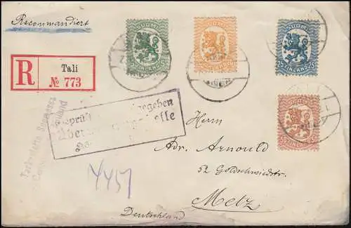 Censuration Poste de surveillance Königsberg R-Lettre de Finnalnd TALI 23.9.1918