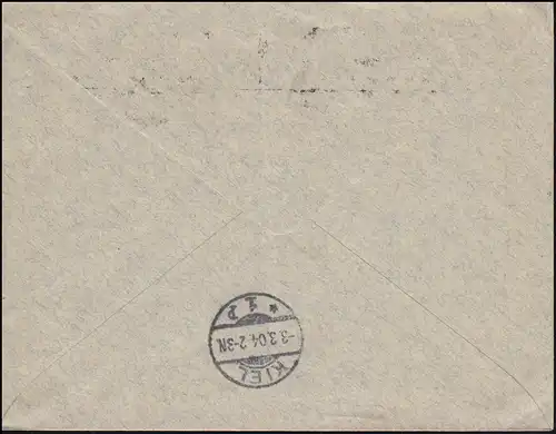 41 Wappen MeF auf R-Brief ST. PETERSBURG 17.2.1904 nach KIEL 3.3.04