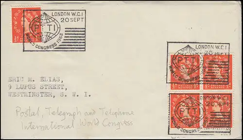 Sonderstempel PTTI World Congress 20.9.1963 / Weltpostkongress auf Brief 1963