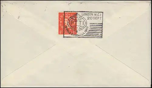 Tampon spécial PTTI World Congress 20.9.1963 / Congrès mondial des postes, lettre 1963