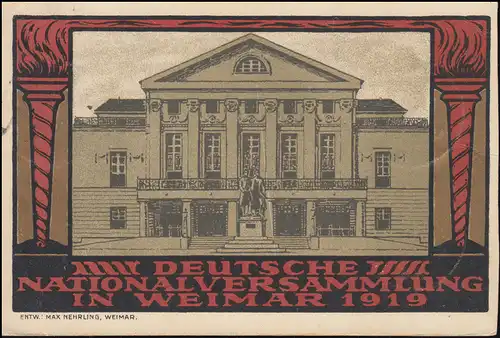 Künstler-AK Max Nehrling Nationalversammlung, PK 107+108+109 WEIMAR 12.7.1919
