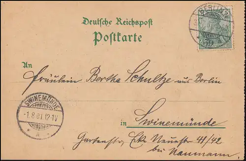 AK Gruss de Berlin Unter den Linden / Reichstagsbähmen BERLIN 31.7.1901