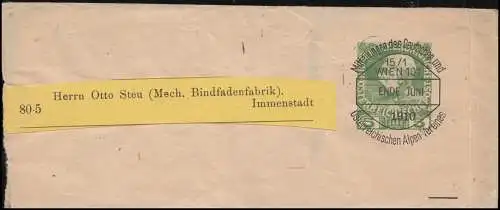 Autriche Streifband Privat D.Ö.A.V. WIENNE ENDE JUIN 1910
