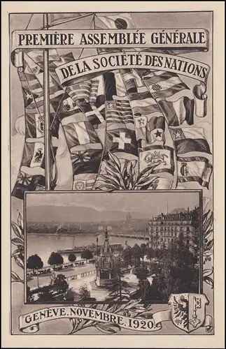 Schweiz AK 1. Generalversammlung des Völkerbundes Genf 1920 - Nr. 2, ungebraucht