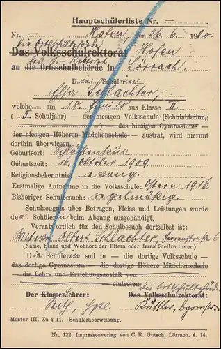 108 Assemblée nationale MeF Carte postale HÔPITAL (OFFICE SCHOPFHEIM) 28.6.1920