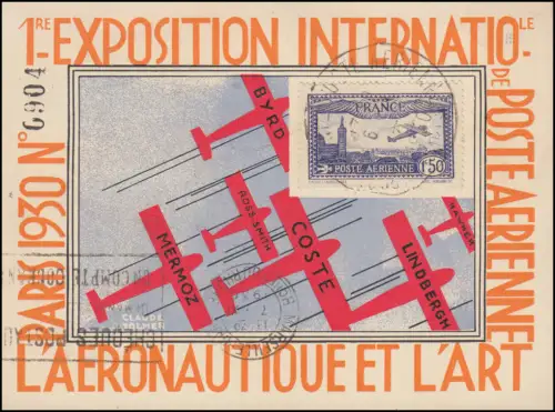 255 Flugpostausstellung auf Maximumkarte ESSt 6.11.1930 mit 3 Vignetten nach Rom