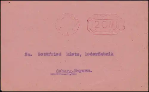 Absenderfreistempel Düssledorf Juni 1923 Drucksache Erhöhung Schuhnägelpreise