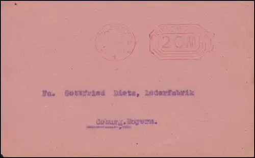 Tampon sans expéditeur Düssledorf Juin 1923 Impression augmentation des prix des ongles