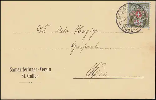 Portofreiheitsmarke 3I Alpenrose auf DS Samariterinnenverein St. GALLEN 19.10.16