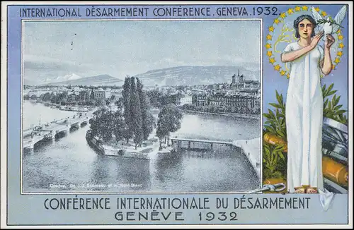 AK Abrüstungskonferenz Genf 1932, passende Franktur 251, GENF 20.3.32