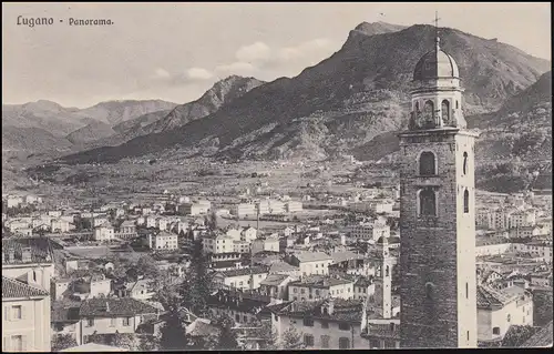 AK Schweiz Lugano Panorama SSt Internationale Philatelistischer Kongress 25.6.34