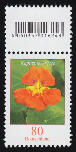 3469 Kapuzinerkresse 80 C. aus 500er-Rolle, mit Codierfeld **
