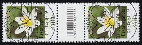 3472 Buschwindröschen 155 Cent 500er, Paar mit Nr. - CF - ohne Nr., ESSt Bonn