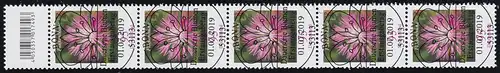 3470 Flockenblume 95 Cent aus 500er-Rolle, 5er-Streifen mit CF, ESSt Bonn