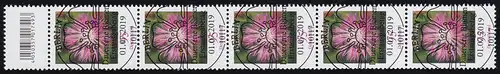 3470 Flockenblume 95 Cent aus 500er-Rolle, 5er-Streifen mit CF, ESSt Berlin