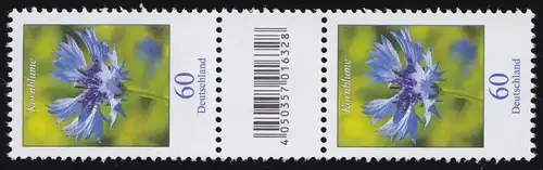 3468 Kornblume 60 Cent aus 200er, Paar mit Nummer, Codierfeld, ohne Nummer **