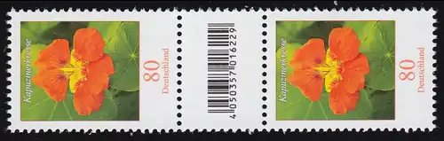 3469 Kapuzinerkresse 80 C. aus 200er, Paar mit GROßER Nr. - CF - ohne Nr. **