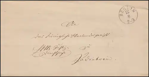 Preußen Vorphilatelie Brief Justizminister BERLIN 12.8.1840 nach Paderborn 15.8.