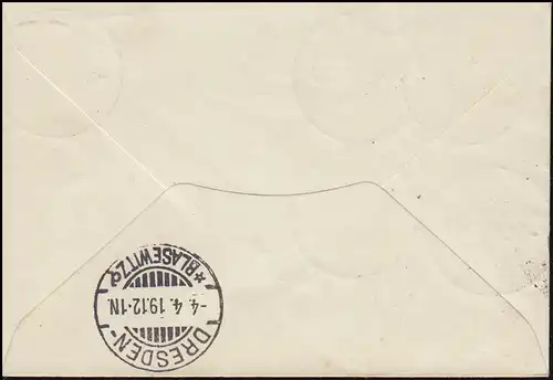 103 Germania 35 Pf als Viererblock auf R-Brief WEIMAR-NATIONALVERSAMMLUNG 3.4.19