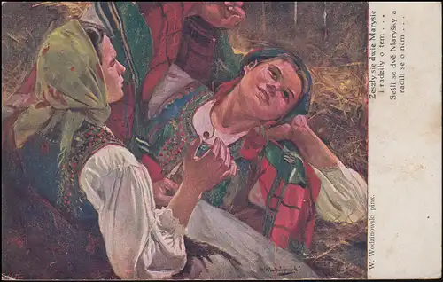 Carte d'artiste polonais Vodzinowski K.u.K.-Feldpoststamp Rzeszow 4.9.1916