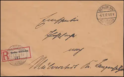 Extrait de lettre R-Service BERLIN 6-27 selon MÜLVERSTEDT Langensalla